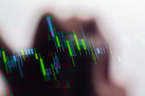 Touching stock market graph on a touch screen device